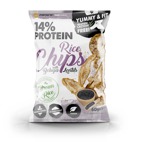 Chips proteiche di riso e lenticchie 