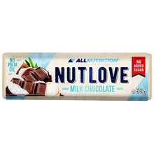 Cioccolato al latte ripieno di cocco e mandorle