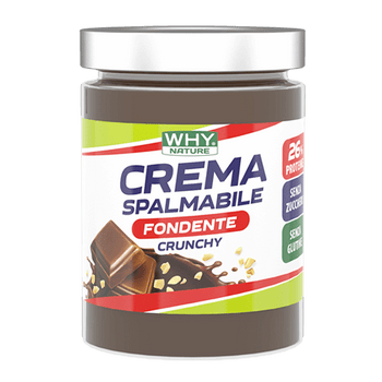 Crema al cioccolato fondente crunchy senza zucchero Why Nature 