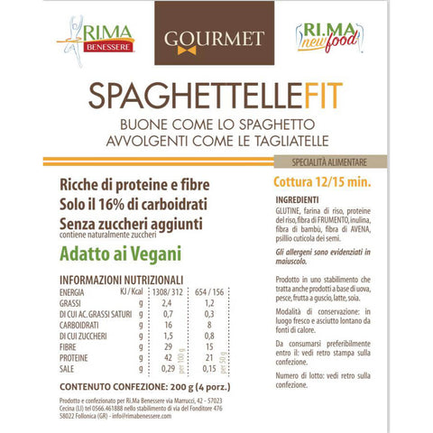 Valori spaghettelle rima pasta low carb proteica