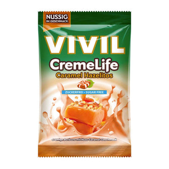 Caramelle dure senza zucchero caramello e nocciola Vivil 